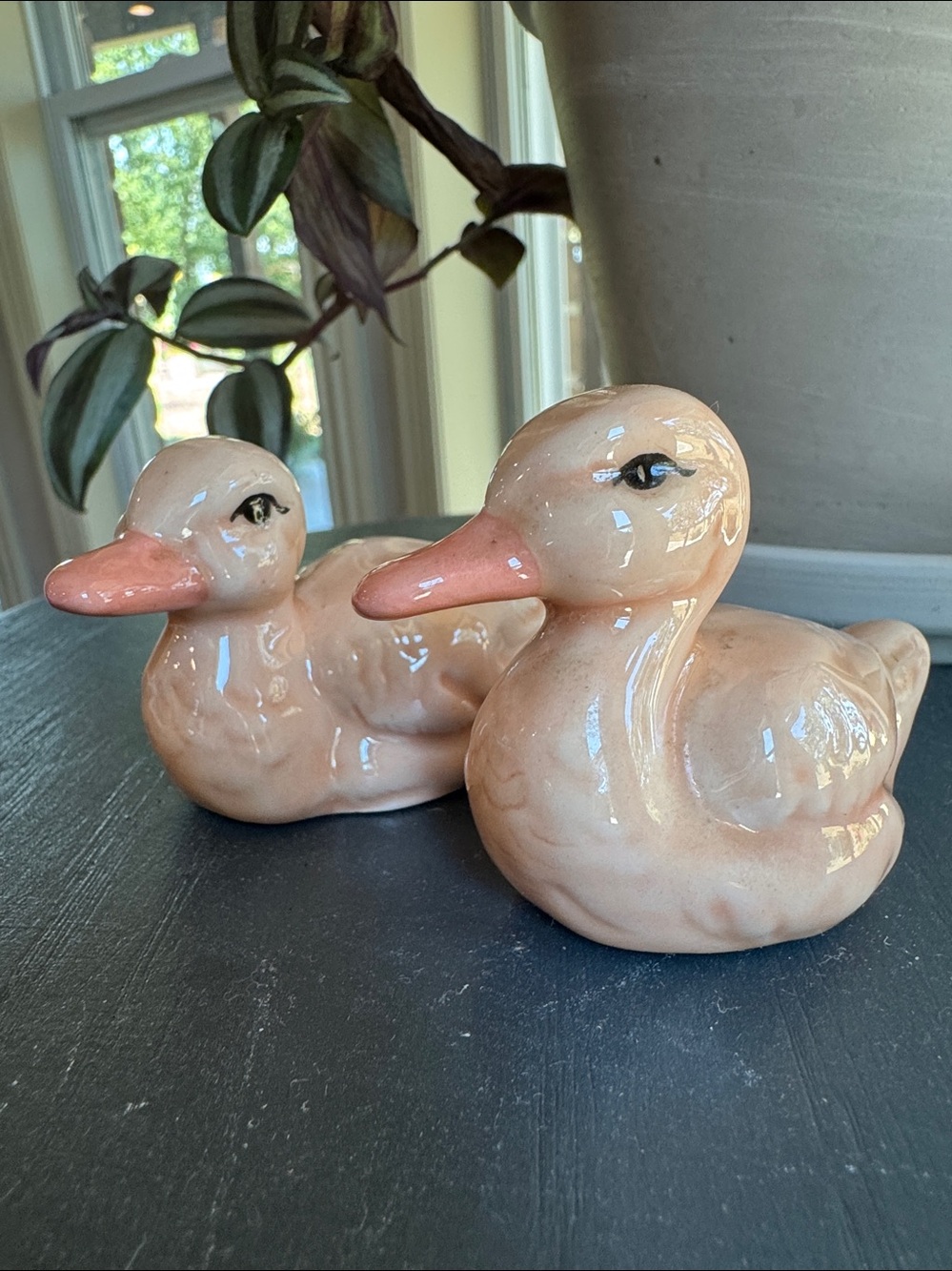 Vintage HandPanited Ceramic Ducks PINK!